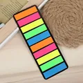 Detailed view of 10-color neon sticky index tabs organized on a black base card. - Flat Top / Fluorescent 5-Color Loop