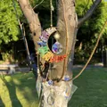 Acchiappasole a mezzaluna in cristallo naturale con prismi pendenti per decorare il giardino - The total length is about 45cm / 7 Chakra (B38)