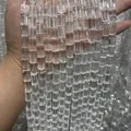 High-quality transparent Brazilian clear quartz cylindrical beads for DIY jewelry. - 8X12 Faceted (Clear Grade A, Approx 32 Pieces)