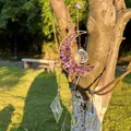 Acchiappasole a mezzaluna in ametista per decorazione di giardini e balconi - The total length is about 45cm / Ametista (B38)