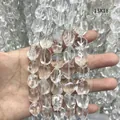 Detail showing clear irregular faceted natural Brazilian white crystal beads strands - 13x18mm (With Inclusion) / Clear