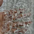 Cuentas de cristal de cuarzo transparente natural de Brasil para joyería artesanal - Ancho 11-14 Espesor 7-10 / Cristal Blanco Grande Inclusiones