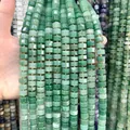Natural green faceted stone abacus spacer beads 6x10mm for handmade DIY jewelry crafts - Green Aventurine / 1 Piece/Pack