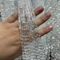 Strengen van natuurlijke witte Braziliaanse kristallen rechthoekige kralen voor DIY sieraden - Micro-katoen (40cm/Streng) / 4x8mm (Ongeveer 50 Stuks)