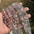 Hoogwaardige vierkante suikerklontjes kralen van natuurlijk bergkristal voor DIY-sieraden - 10 mm (ca. 39 stuks) / Natuurlijk wit kristal