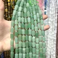 Natural green stone cylinder beads 8x12mm for DIY handmade jewelry making crafts - 26 Pieces/Pack (8x12mm) / Green Aventurine