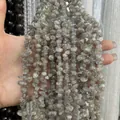 Cuentas de cuarzo ahumado natural de Brasil irregulares para creación de joyería DIY - Ancho 7-10 Espesor 4-6 / Cuarzo Ahumado Craquelado Pequeño