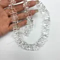 Cuentas de cristal de cuarzo transparente brasileño natural para joyería artesanal - Plano Largo / Ancho 13-18mm Grosor 4-6mm / Transparente