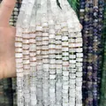 Natural white 6x10mm faceted stone abacus beads for DIY jewelry making. - White Crystal / 1 Piece/Pack