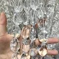 Macro view of clear 18x25mm irregular faceted natural quartz beads for DIY jewelry - 18x25mm (Nearly Flawless) / Clear