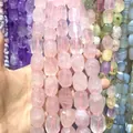 Faceted natural pink rose quartz crystal beads for DIY handmade jewelry accessories - Rose Quartz / Approx 15x20mm (Pack of 19)