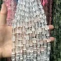 8x12mm clear cylindrical faceted natural stone loose beads for DIY jewelry making - 26 Pieces/Pack (8x12mm) / White Crystal