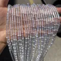 Natural Brazilian rock crystal cylindrical beads for DIY jewelry making material - 4x13 (Clear, Approx 28 Pieces)