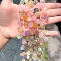 Dettaglio di perle di cristallo naturale sfaccettate a goccia per gioielli fai da te - 1 Pezzo / Arcobaleno