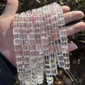 Natürliche brasilianische Bergkristall Würfelperlen für DIY Schmuckherstellung Zubehör - 10 mm (ca. 39 Stück) / Natur Bergkristall (mit Einschlüssen)