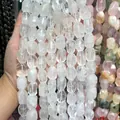 Premium strands of natural clear faceted crystal stone beads for DIY jewelry making - White Crystal / Approx 15x20mm (Pack of 19)