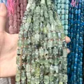 Natural 8x12mm light green stone cylinder beads strand for DIY jewelry projects. - 26 Pieces/Pack (8x12mm) / Prehnite