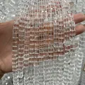 Transparente brasilianische weiße Quarz-Würfelperlen für DIY-Schmuckherstellung - 6mm (ca. 66 Stück) / Natur Bergkristall (leichte Einschlüsse)