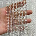 Macro view of clear transparent natural stone round beads for DIY bracelet making - Natural White Crystal (7A)