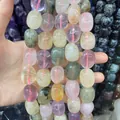 Nahaufnahme von gemischten 15x20mm Naturstein Ovalperlen inkl. Amethyst und Rosenquarz - Regenbogen