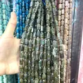 Natural 8x12mm faceted Labradorite cylinder loose stone beads for DIY jewelry making - 26 Pieces/Pack (8x12mm) / Labradorite