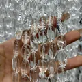 Natürliche klare brasilianische weiße Kristall-Ovalperlen für DIY-Schmuckherstellung - 15x20mm