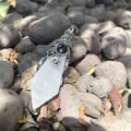 Vintage Gothic style clear crystal hexagonal cone pendant with black stone - 12 Facet Hexagonal Cone (B18) / Antique Silver Clear Quartz