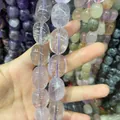 Detaillierte Makroansicht natürlicher 15x20 mm ovaler Amethystperlen für DIY-Schmuck - Heller Amethyst