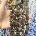 Natürliche unregelmäßige Rauchquarz-Rohsteinperlen mit Mittelloch für DIY-Schmuckhandwerk - Ca. 10X13mm (Ca. 50 Stück) / Rauchquarz