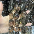 Natural irregular faceted smoky crystal beads for DIY jewelry making and bracelet design - 25x35mm (Nearly Flawless) / Brown