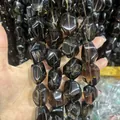 Natural irregular faceted smoky quartz loose beads for DIY handmade jewelry bracelets - 20x30mm (Nearly Flawless) / Brown
