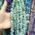 Handgefertigte unregelmäßige grüne Naturkristall-Rohsteinperlen für DIY-Halsketten - Ca. 10X13mm (Ca. 50 Stück) / Grüner Aventurin