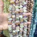 Natürliche unregelmäßige Rohkristall-Perlen mit Mittelloch für DIY-Schmuckherstellung - Ca. 10X13mm (Ca. 50 Stück) / Regenbogen
