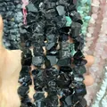 Natursteinperlen aus schwarzem Kristall, unregelmäßige Form für DIY-Schmuckdesign. - Ca. 10X13mm (Ca. 50 Stück) / Obsidian