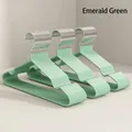 Emerald green non-slip plastic coated clothes hangers for laundry and home storage - 10 Pieces Pack / Nordic Green