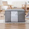 Large capacity grey quilted storage bag for quilts and clothes, 60x35x40 cm size - Horizontal / 60x40x35cm / Gray