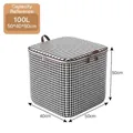 Borsa grande 100L pied de poule per vestiti e piumini, dimensioni 50x40x50cm - Pied de poule [100L] 50*40*50 cm