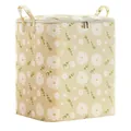 Large floral daisy pattern storage bag for clothes and quilts with sturdy side handles - Beige Daisy