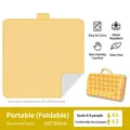 Yellow checkered portable waterproof picnic mat 150x200cm for camping - 100x150cm / Non-woven Yellow Gingham