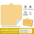 Draagbaar geel geruit waterdicht picknickkleed 150x200cm voor kamperen en buiten - 105g Niet-geweven Stof Geel Ruitjes / 1x1,5m
