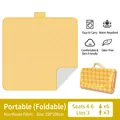 Yellow checkered portable waterproof picnic mat for 4-6 people, 150x200cm size - 105g Non-woven Fabric Yellow Plaid / 1x1.5m