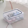 Faltbare, transparente Schuhaufbewahrungsbox aus PVC-Netz für die Organisation unter dem Bett - Mittel 18L-2 Stahlrahmen / 40x30x15cm