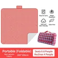 Portable waterproof red checkered picnic mat 200x200cm made of non-woven fabric - Red Check / 1x1.5m