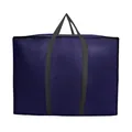 Large dark purple thickened storage bag with durable black handles for quilts and clothes storage - 60 Liters / Navy Blue