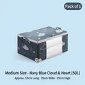 50L navy blue cloud heart storage bag with window for clothes - L / Navy Blue