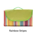 Portable waterproof picnic mat featuring a vibrant rainbow stripes design for outdoor camping - 100x150cm / Rainbow Stripe