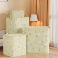 Set of 4 large capacity daisy pattern storage bags for seasonal quilts and clothes - 210L (50x60x70cm) / Beige