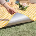 Yellow checkered waterproof picnic mat with thickened aluminum backing for camping. - 150x200cm / Yellow Plaid