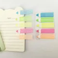 Détail d'onglets d'index colorés en forme de crayon sur une page de cahier lignée - Forme de crayon