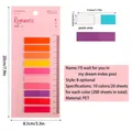 Detailed view of colorful PET transparent sticky notes with dimensions and specs - Romantic Series Full Color Style